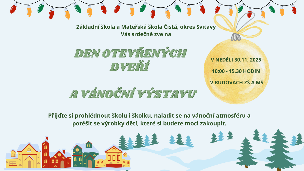 Titulní obrázek k článku Den otevřených dveří a vánoční výstava